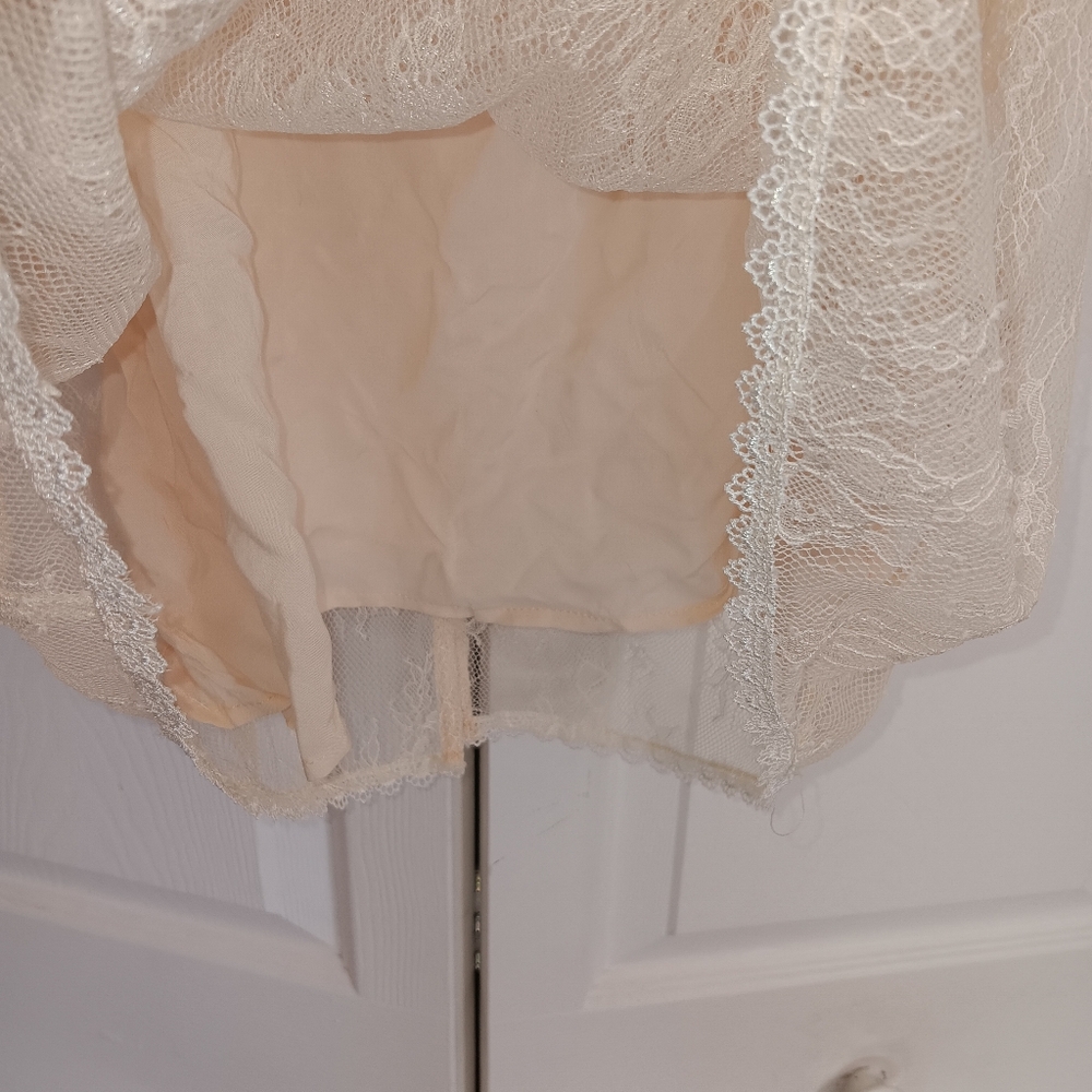 Free People Secret Admirer Mock Neck  Cream Lace Top. Size S. - Picture 10 of 15